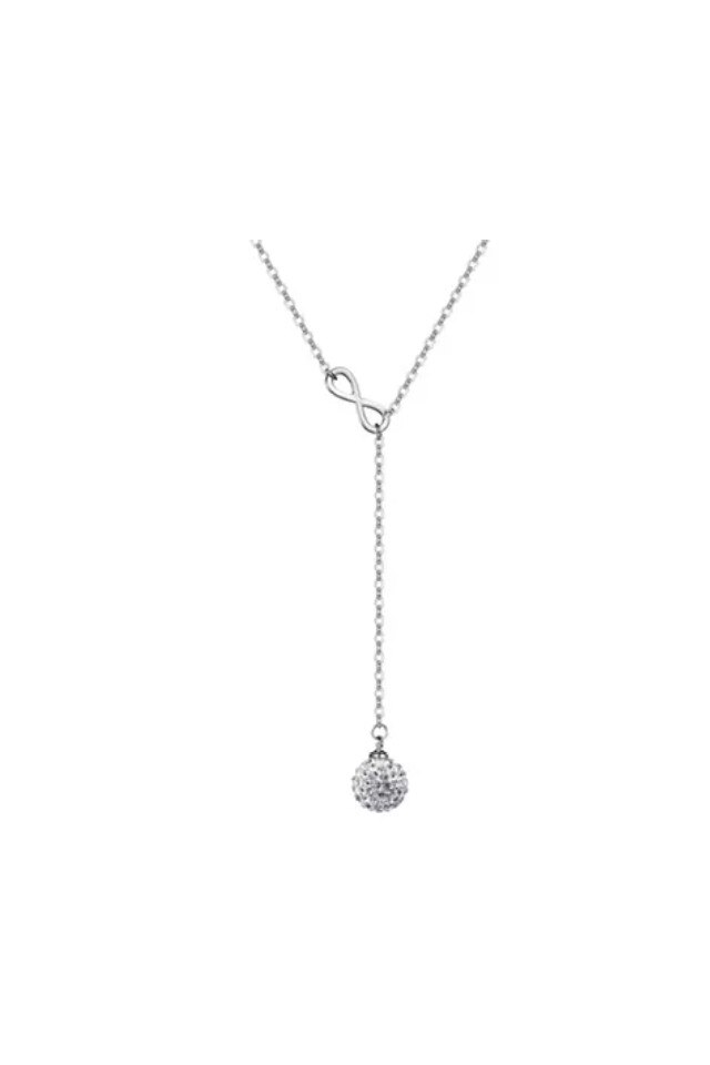 Lantisor Dama Philip Jones cu cristale Swarovski, Argintiu