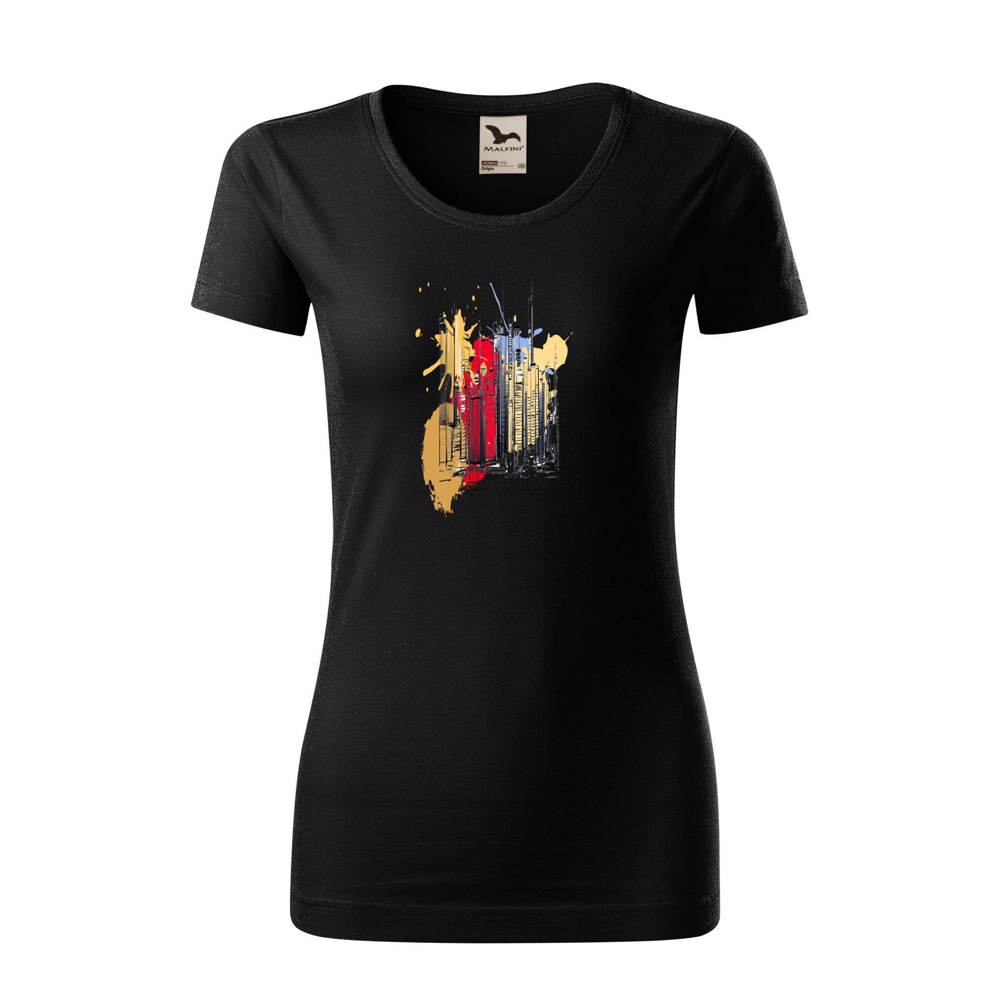 Tricou dama clasic, Malfini, New York Style, Negru, L