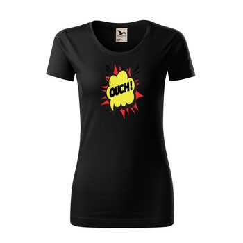 Tricou dama clasic, Malfini, Comic Ouch, Negru, S Tricou dama clasic, Malfini, Comic Ouch, Negru, S