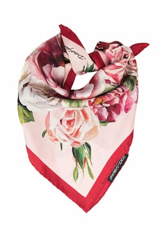 Esarfa Dolce & Gabbana, din matase, imprimeu cu bujori Esarfa Dolce & Gabbana, din matase, imprimeu cu bujori