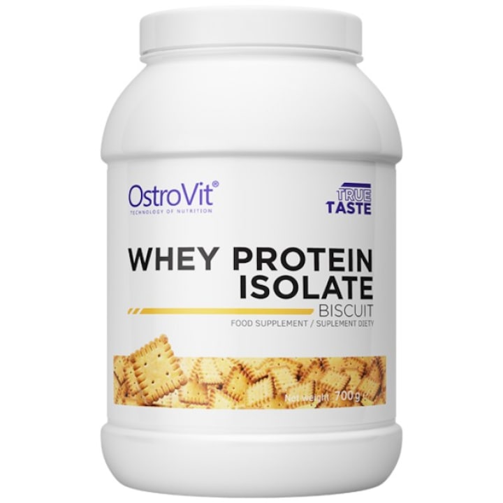 Хранителна добавка OstroVit Whey Protein Isolate, Бисквити, 700 гр