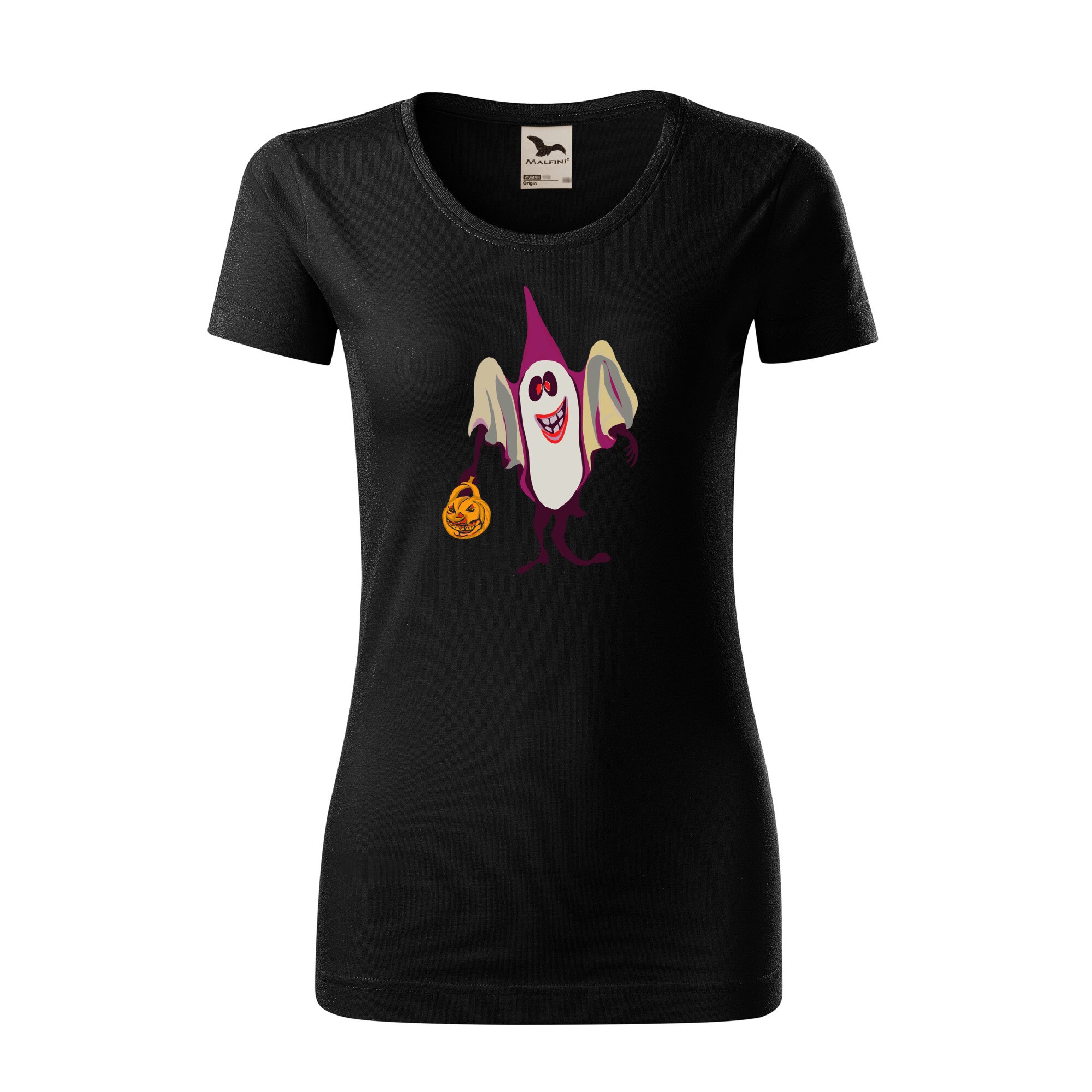 Tricou dama clasic, Malfini, Ghost Halloween, Negru, L