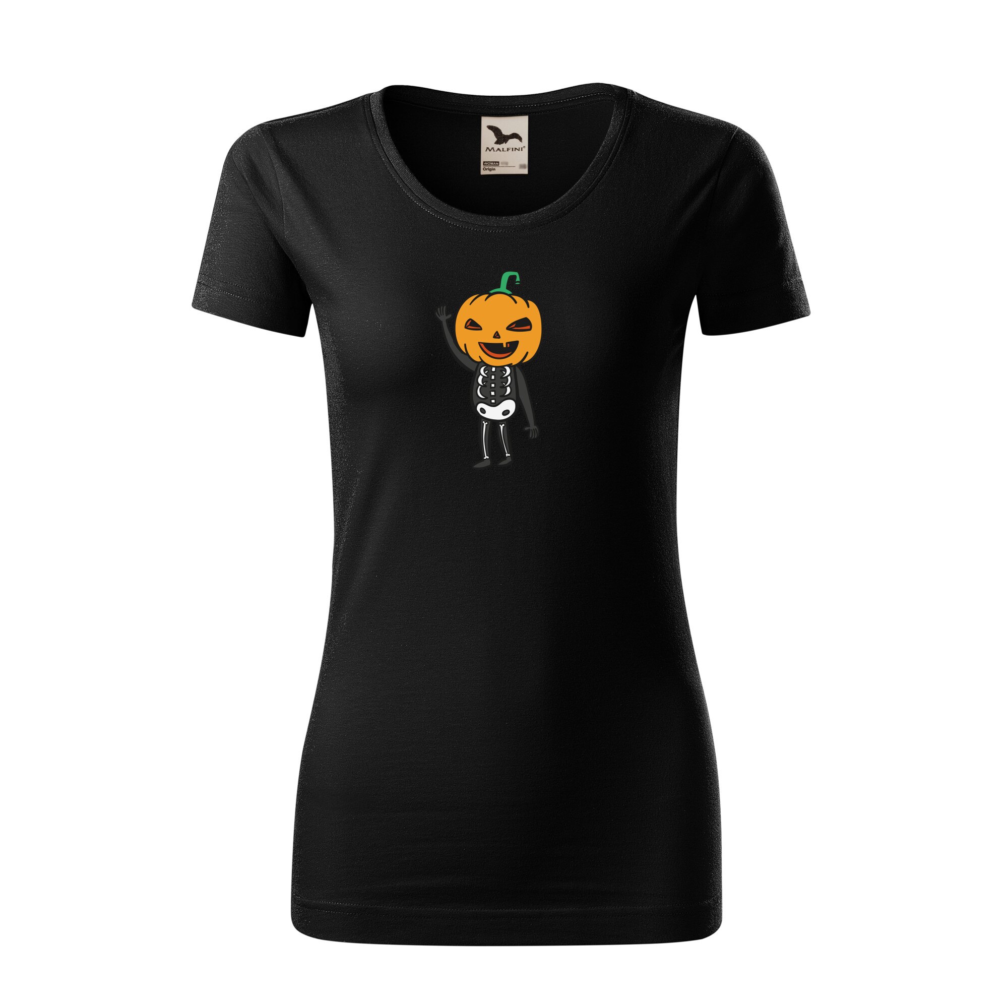 Tricou dama clasic, Malfini, Skeleton Halloween, Negru, L