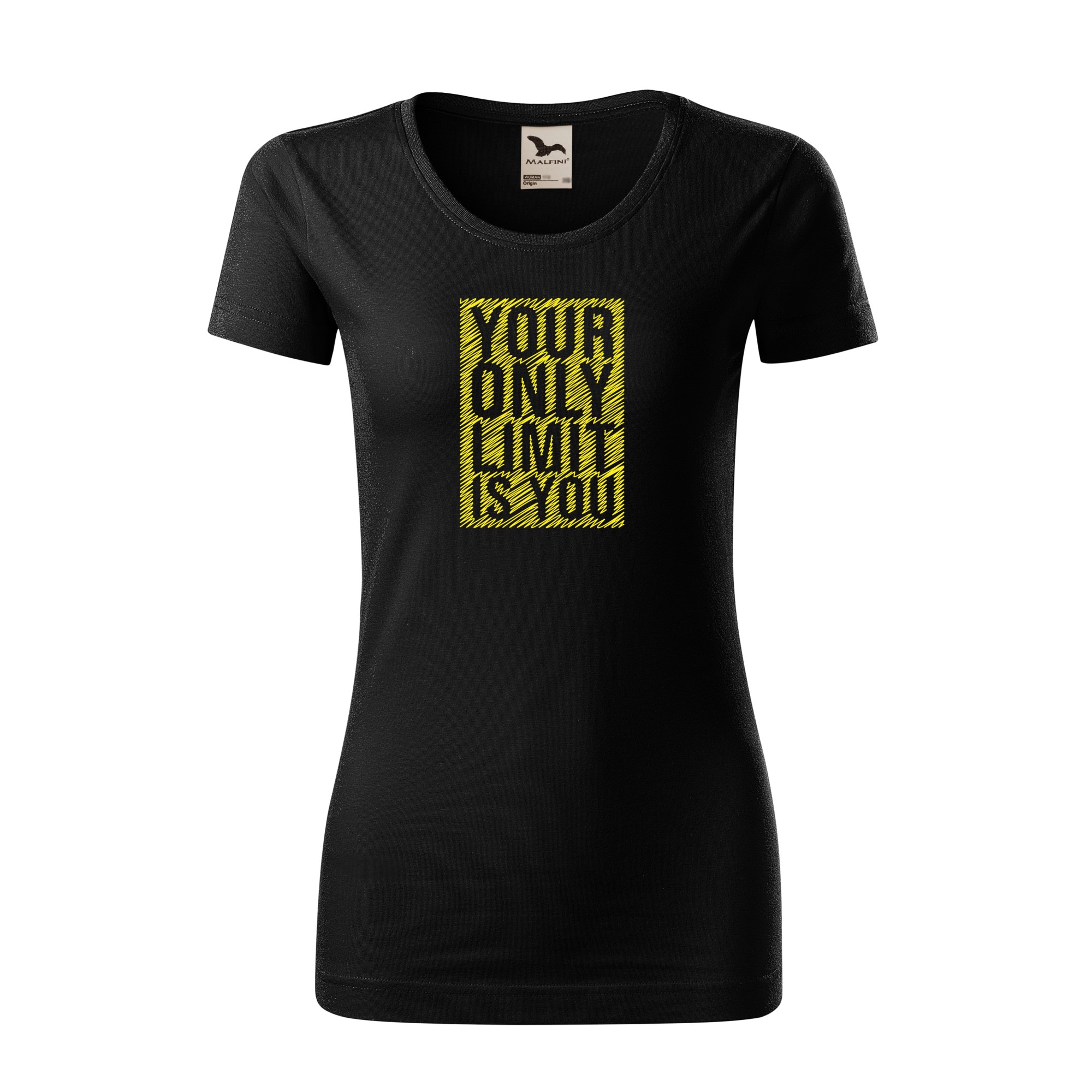 Tricou dama clasic, Malfini, Your only limit is you, Negru, XS