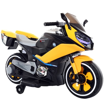 Motocicleta electrica Mappy Race, pentru copii, Galben/Negru Motocicleta electrica Mappy Race, pentru copii, Galben/Negru