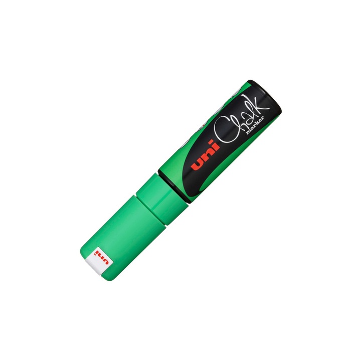 Marker creta UNI Chalk PWE-8 8 mm, verde fluorescent