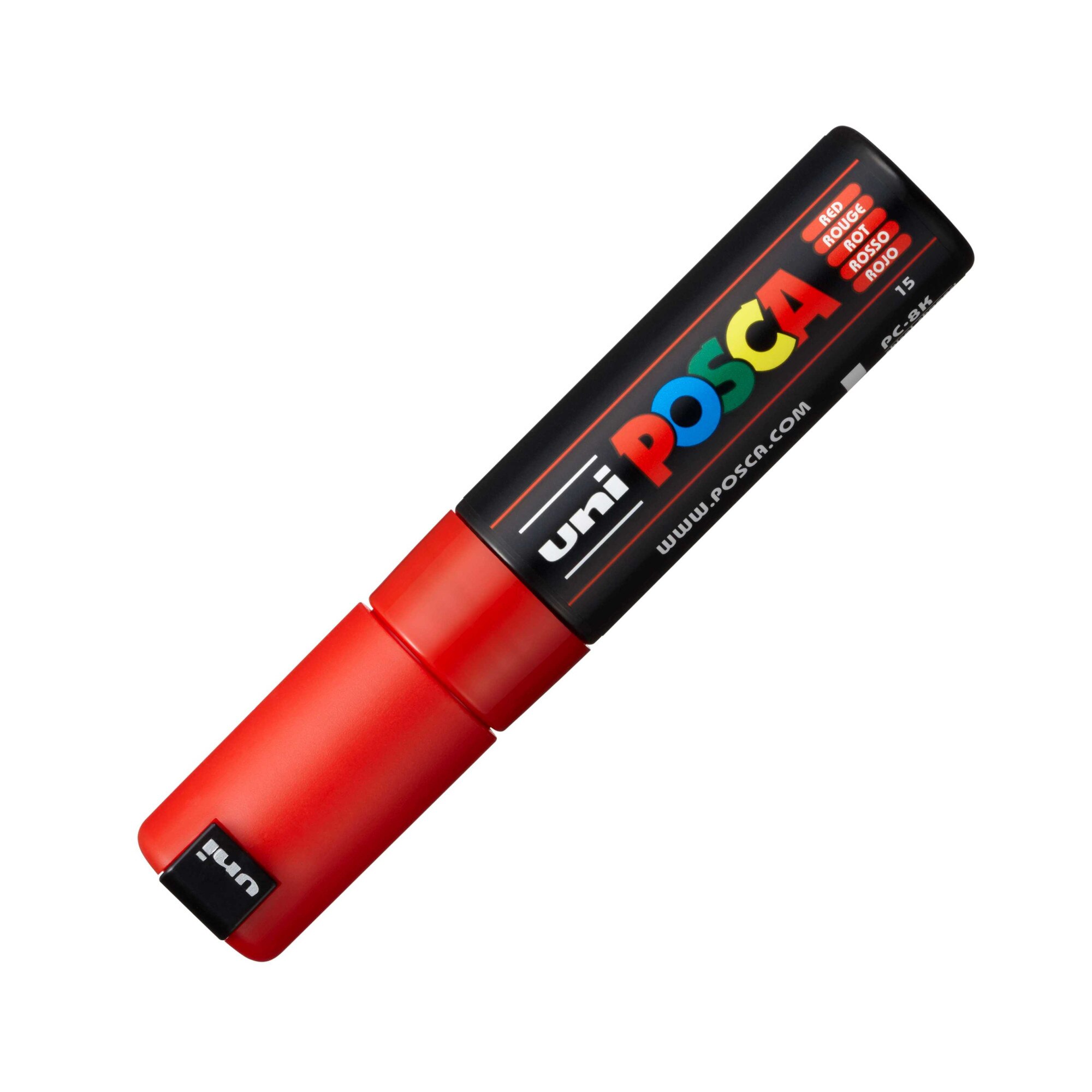 Marker UNI PC-8K Posca 8.0 mm, varf tesit, rosu