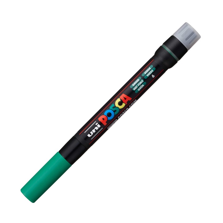 Marker pensula UNI Posca Brush PCF-350, verde
