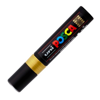 Marker UNI PC-17K Posca 15.0 mm, varf tesit, auriu Marker UNI PC-17K Posca 15.0 mm, varf tesit, auriu