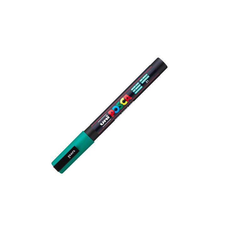Marker UNI PC-3M Posca 09-13 mm, verde smarald