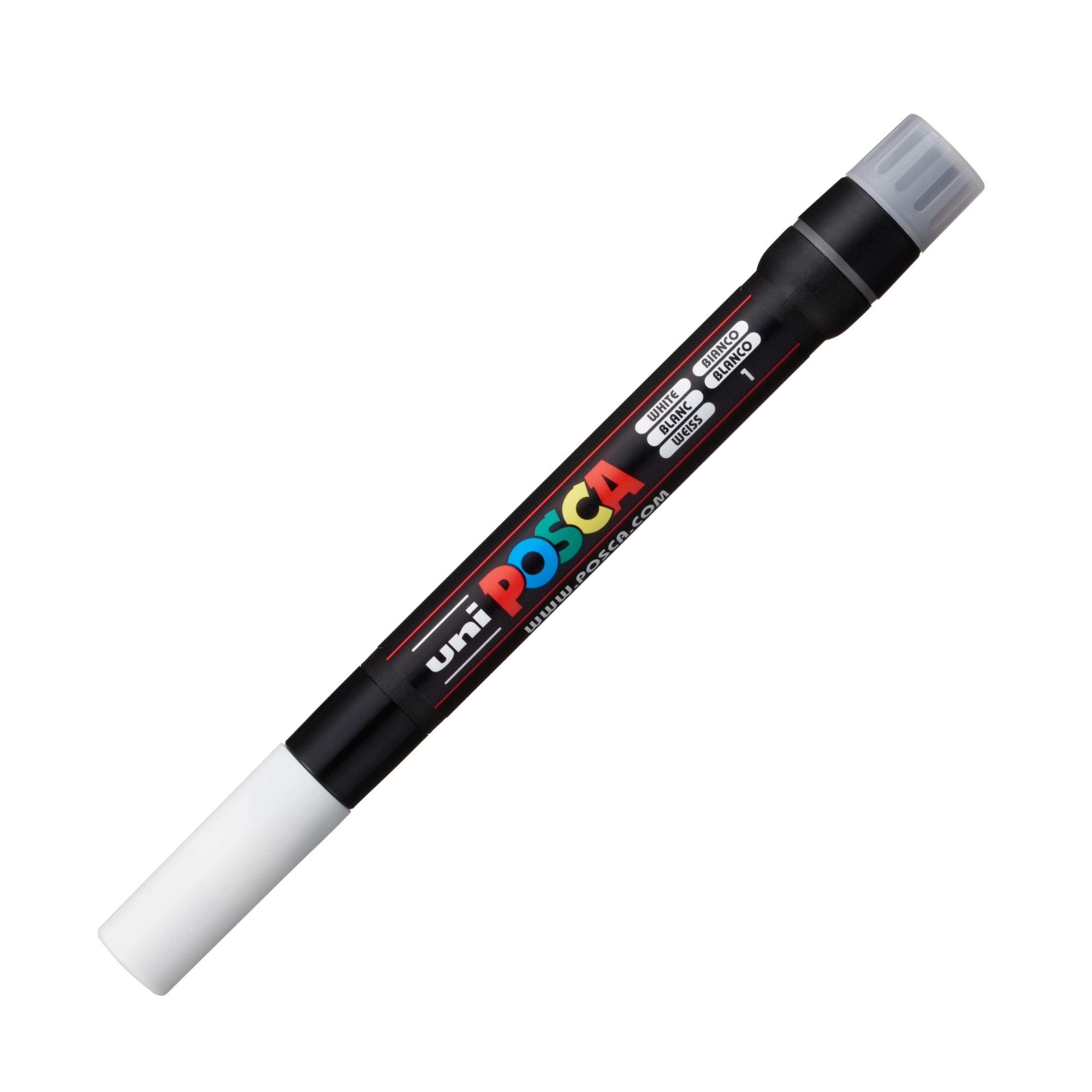 Marker pensula UNI Posca Brush PCF-350, alb