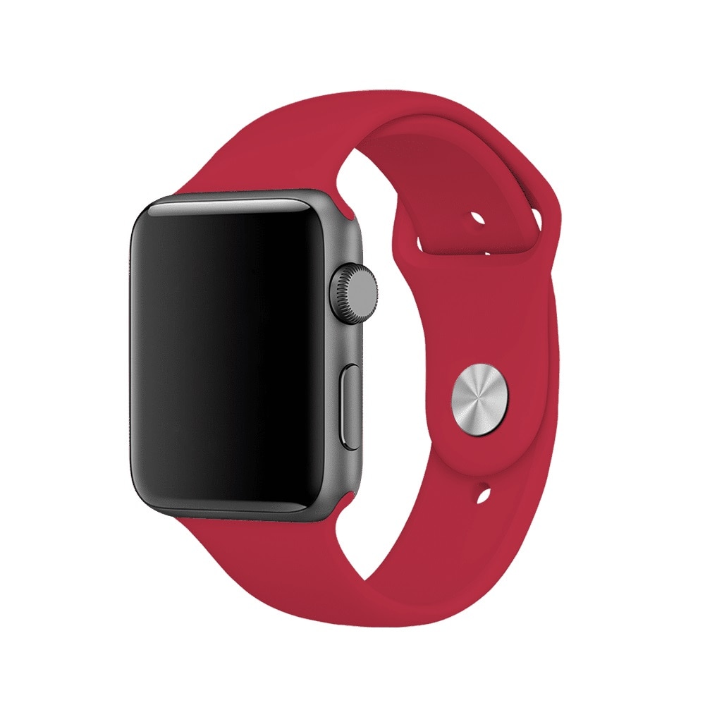 Curea Silicon pentru Apple Watch, Sport Band, Compatibila Apple Watch 1/2/3/4/5/6, Rose Red, 40 mm