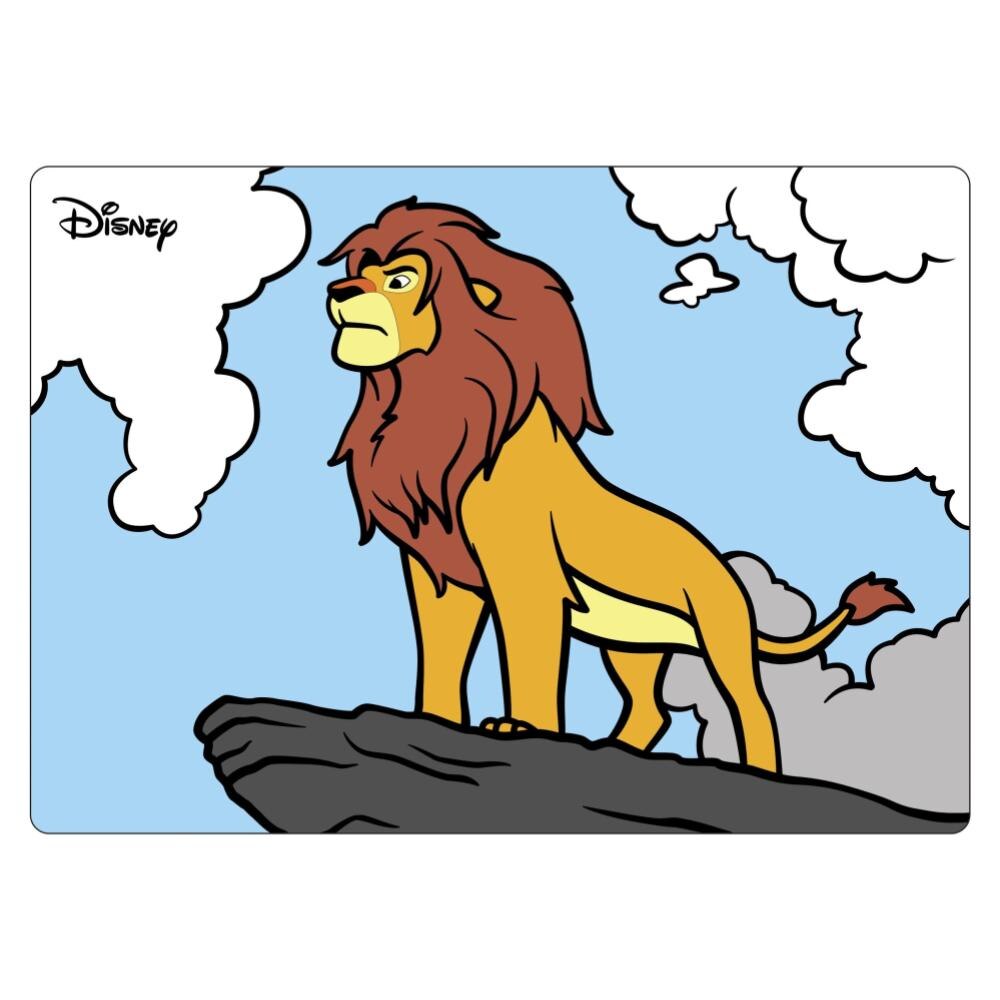 Set creativ Pictura cu nisip colorat, Lion King, Disney, 1 plansa 21 x 29,7 cm, 10 plicuri nisip multicolor, 1 betisor, 1 folie protectie, + 3 ani