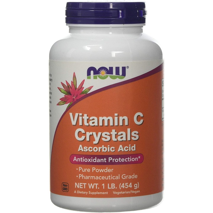 Хранителна добавка Now Foods Crystals of Vitamin C, 454g