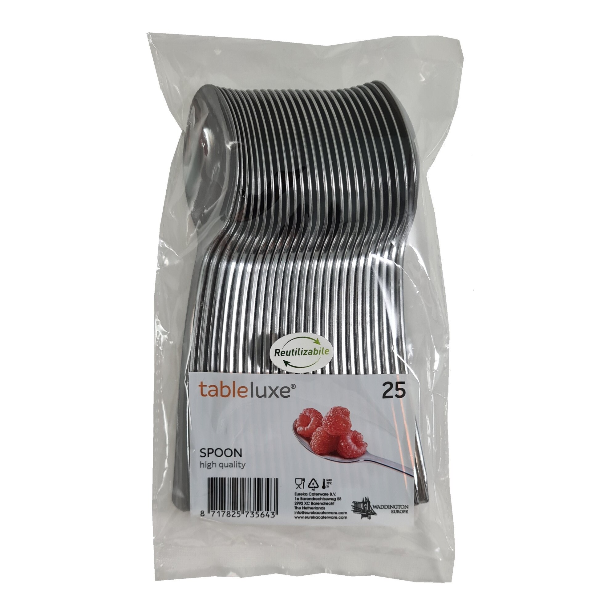 Linguri metalizate reutilizabile, TableLuxe, 25 buc/set