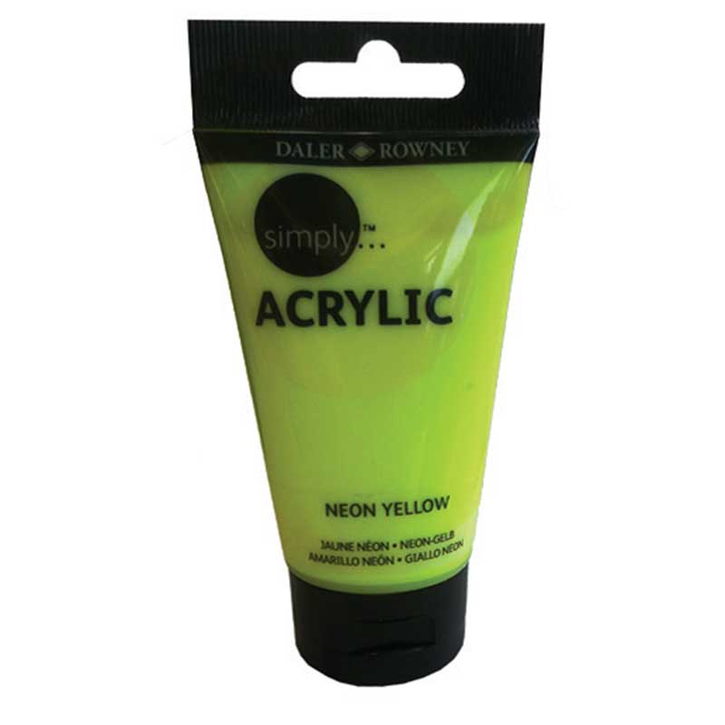Culoare acrilica Simply, Neon Yellow, 75 ml