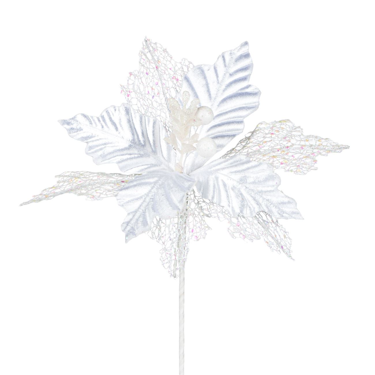 Floare decorativa brad de Craciun, South Perfect Decor, 21 cm