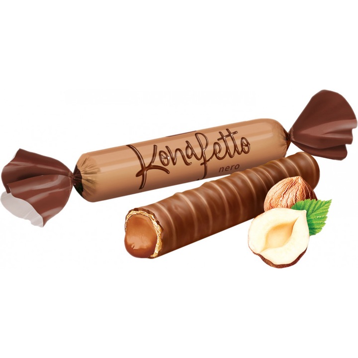 Roshen Konafetto Nero Csokis mogyoró krémmel töltött ostyarúd bevonóban 1kg (kb.110db)