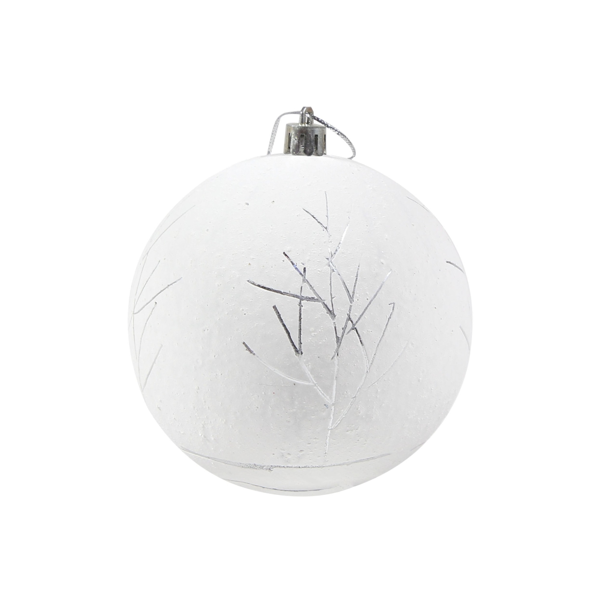 Set 2 globuri Craciun, albe, D 10 cm, SYQC-011904