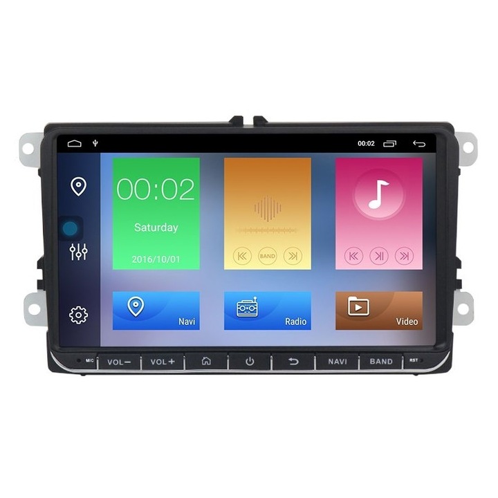 Dedikált navigáció 2008 után gyártott Android VW Jetta IV-vel, 2 GB RAM, Radio GPS Dual Zone, HD 9" érintőképernyő, Wi-Fi, Bluetooth, Mirrorlink, USB, Waze