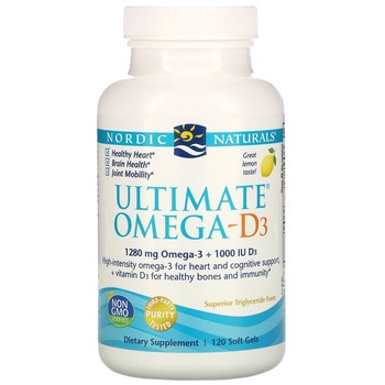 Supliment alimentar Nordic Naturals Ultimate Omega-D3 1280mg, 120 capsule Supliment alimentar Nordic Naturals Ultimate Omega-D3 1280mg, 120 capsule