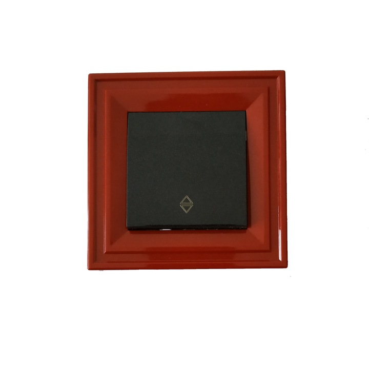 Ключ девиаторен LB Light Classic перлено черен, с червена рамка