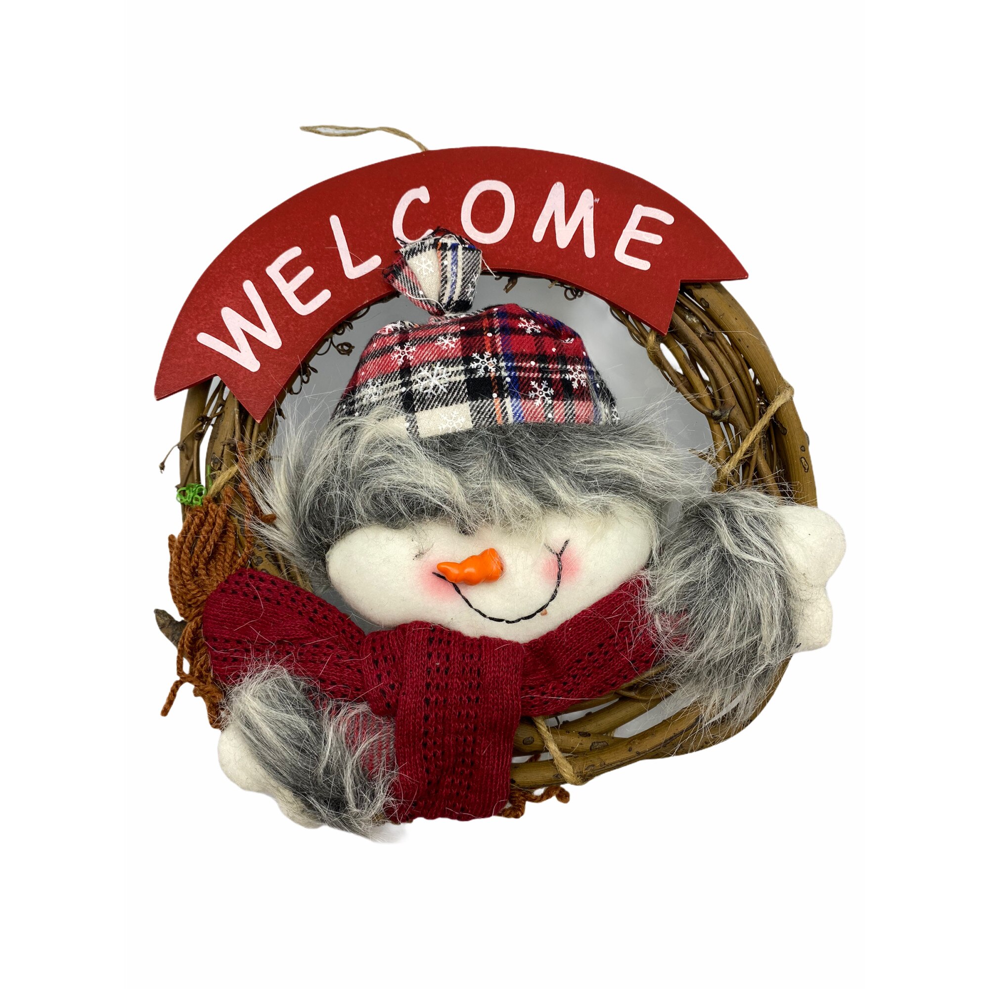 Decoratiune Welcome om de zapada pentru Craciun, Atelier, 25x25cm