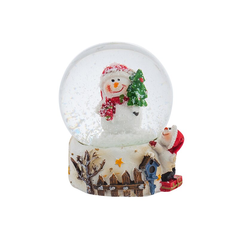 Prespapier Mos Craciun, decor brad, JH121, Alb