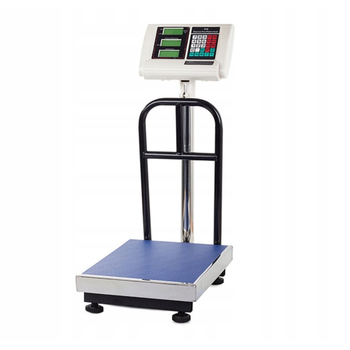 VerkGroup elektronikus mérleg platformmal 30x40 cm, LCD képernyő, 100kg kapacitás, védelemmel, 20g-os precízió, kék