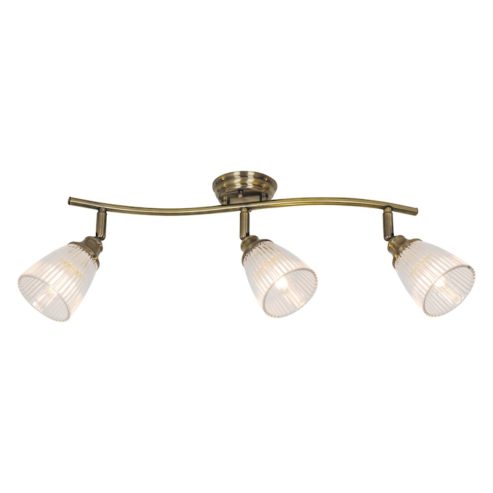 Спот Rabalux Martha, 3x40W Е14, Античен месинг/Прозрачен