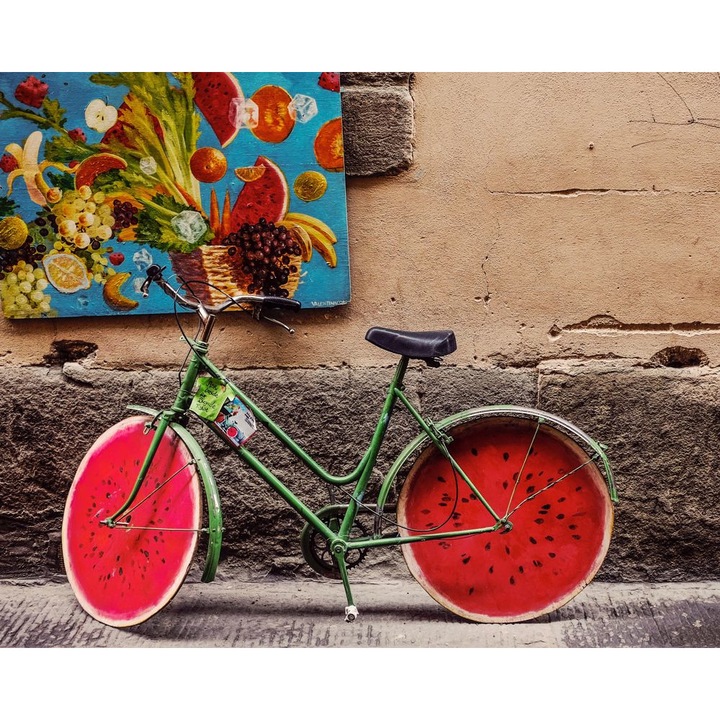 Tablou canvas, Watermelon bike, 50x70 cm