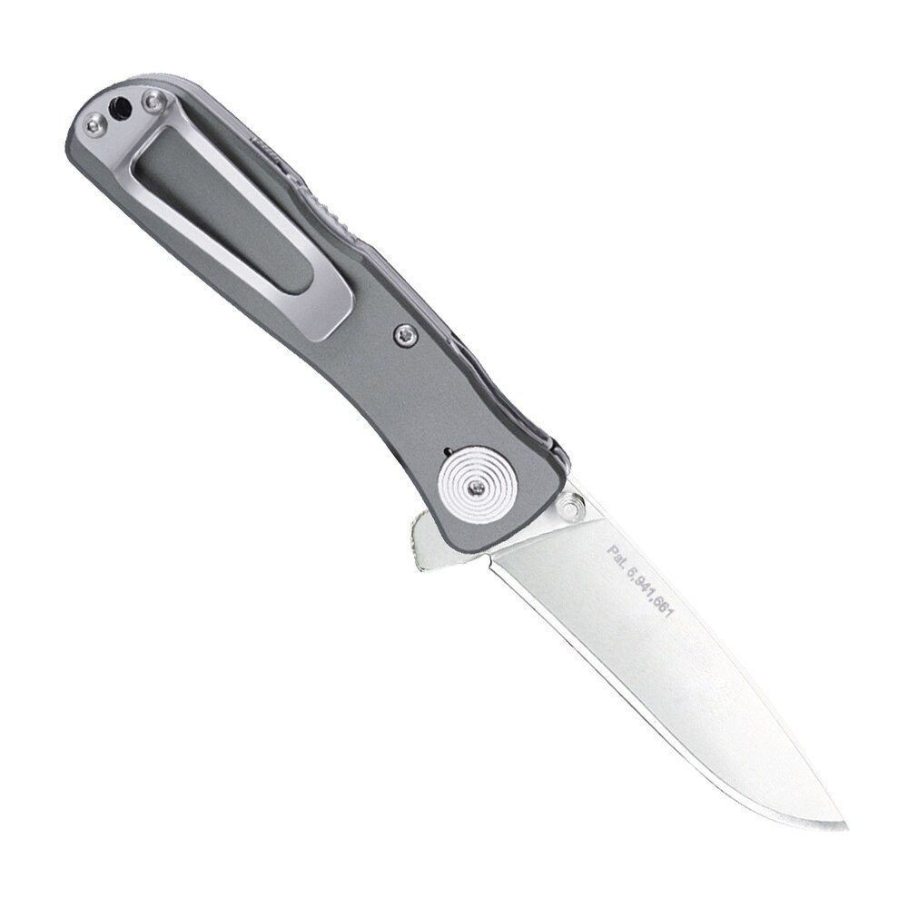 Briceag SOG Twitch II-Drop Point, Satin, maner aluminiu