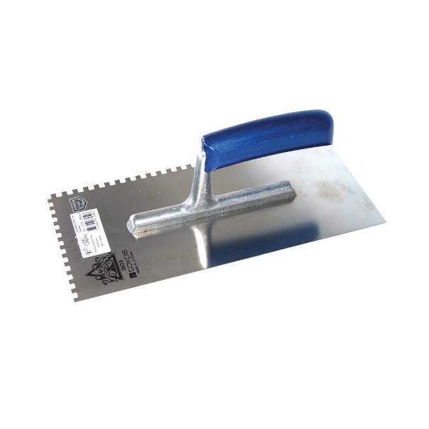 Gletiera cu maner plastic si lama dintata 5x5 mm INOX 280x130 mm Struc