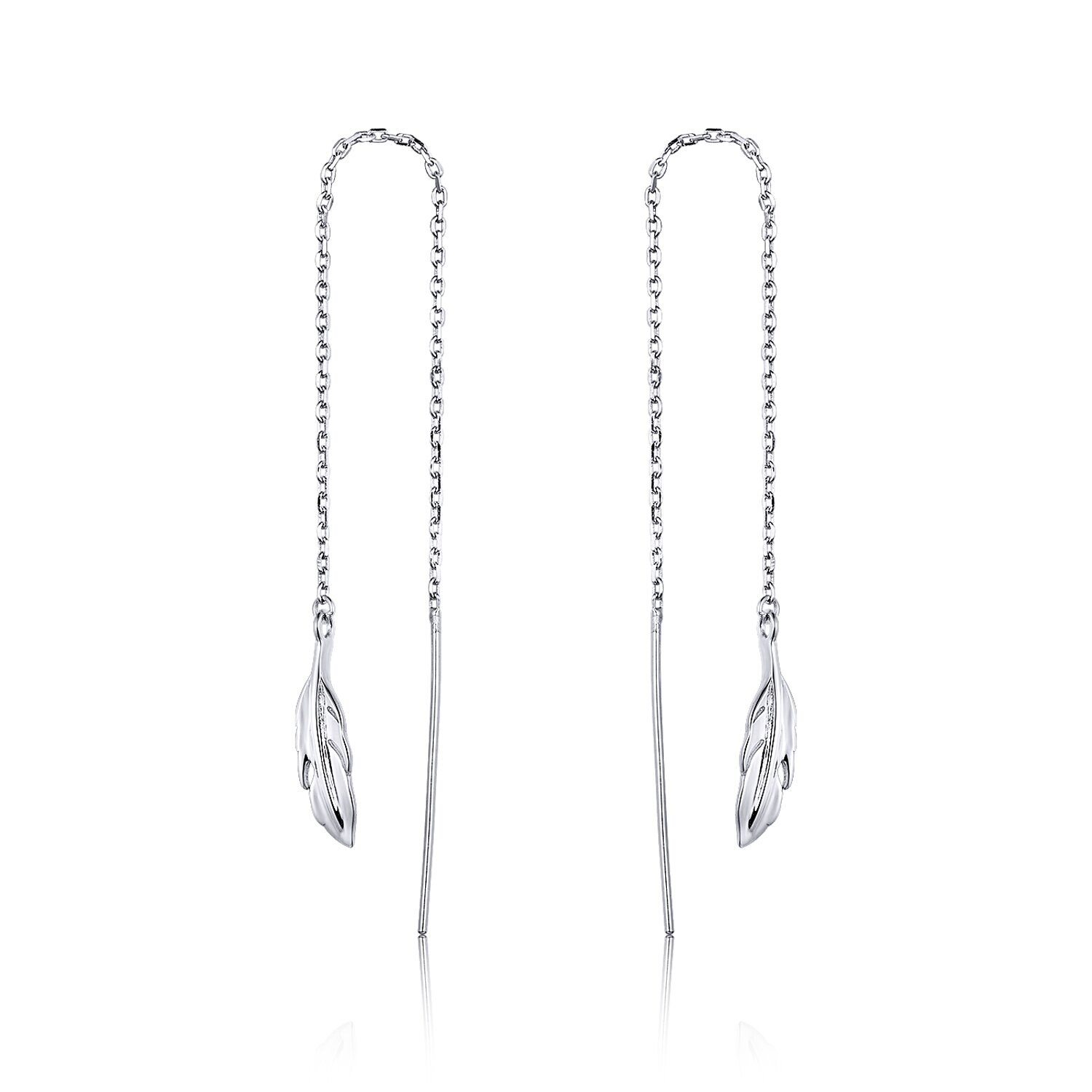 Cercei din argint Long Feathers
