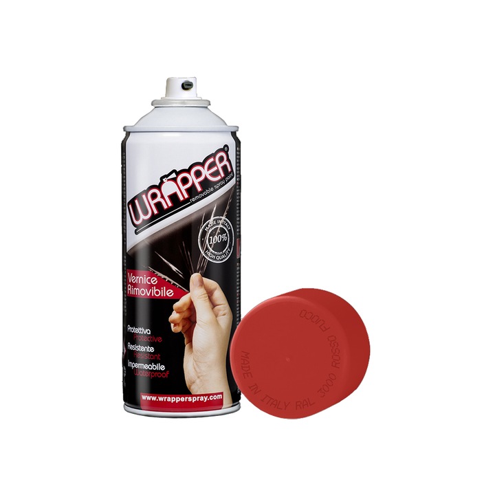 Спрей боя Wrapper RAL3000, каучук, 400 мл, яркочервена