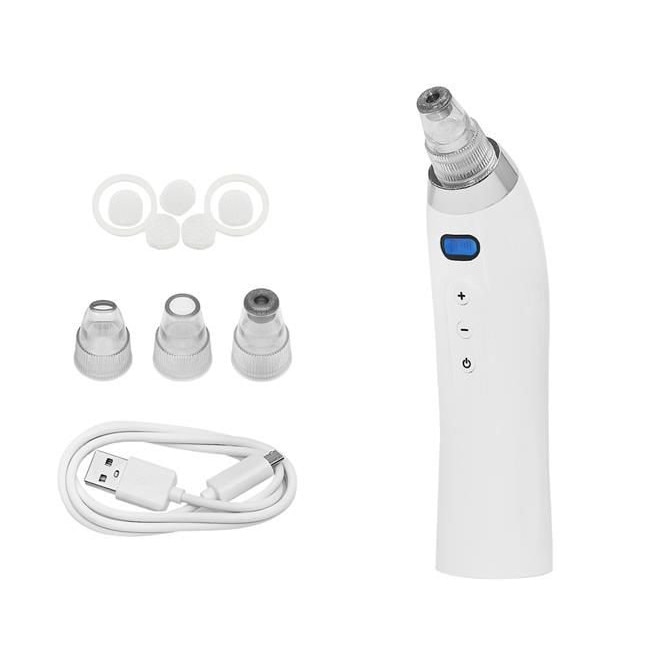 Aparat pentru puncte negre, cosuri si microdermabraziune Vacuum Cleanser, Iso Trade, ingrijire ten, acnee, 5 viteze, reincarcabil, Alb