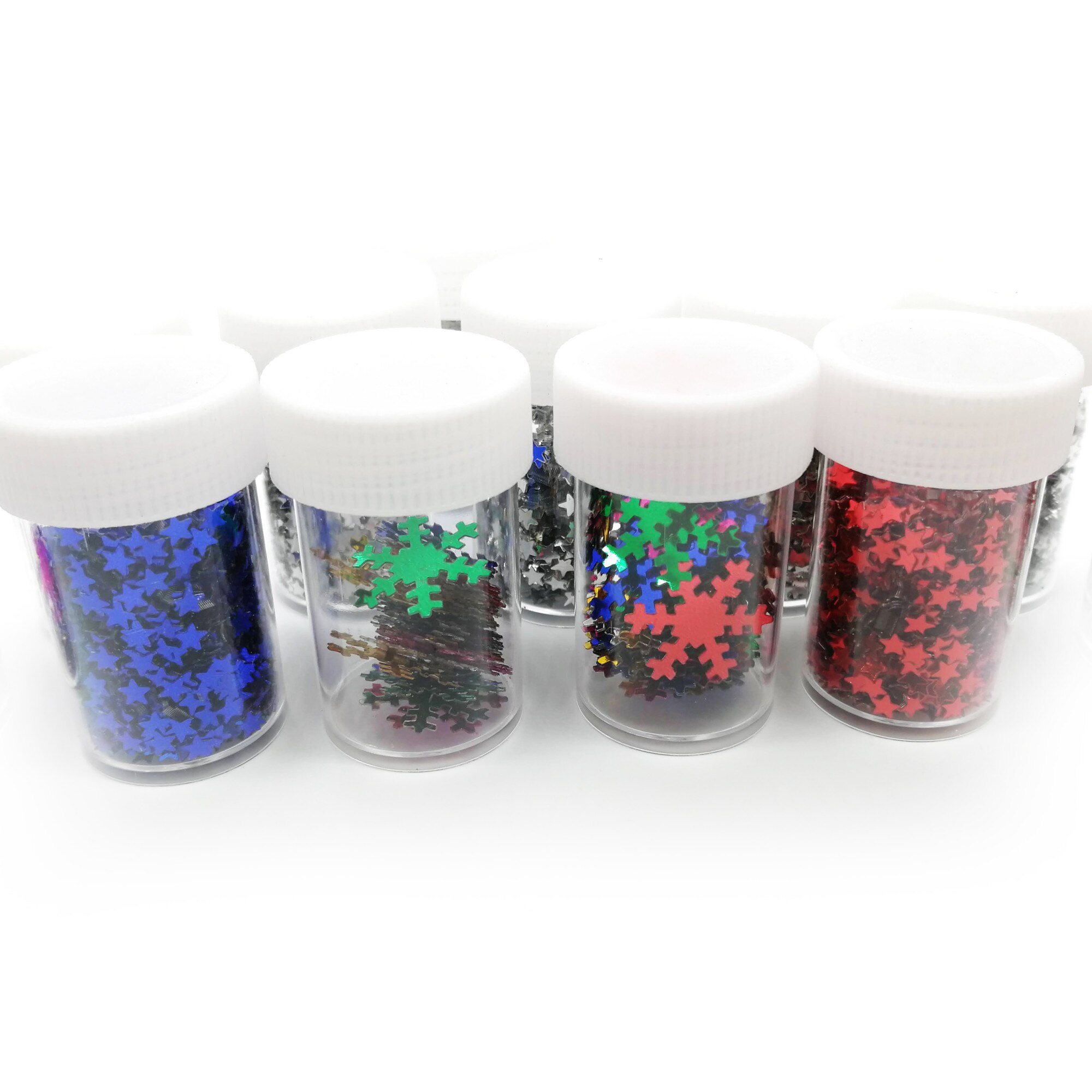 Set Paiete cu motive de iarna, Craciun, 12 borcanele / set