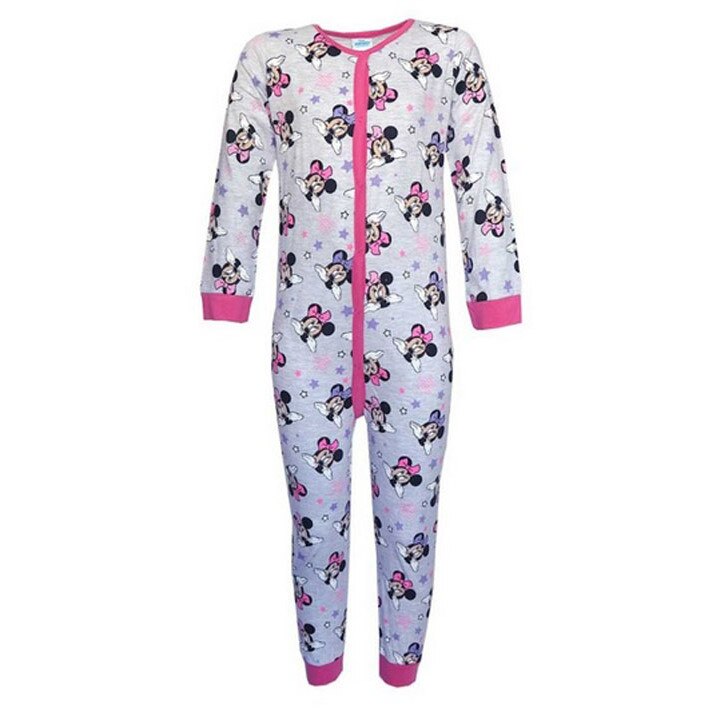 Salopeta, Minnie Mouse, gri cu stelute mov