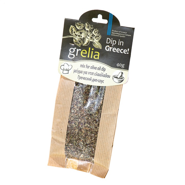 Mix de condimente pentru ulei de masline Dip in Greece, Grelia, savoare si parfum deosebit, uscate 100% natural, 40 g