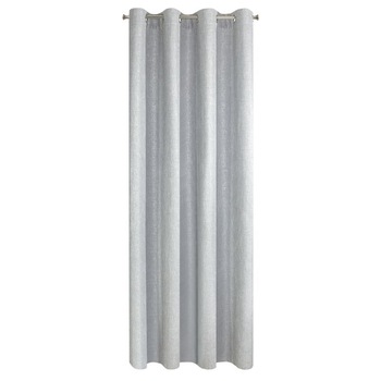 Perdea decorativa gri cu inele metalice, LIV 140x250 cm, Eurofirany Argintiu Perdea decorativa gri cu inele metalice, LIV 140x250 cm, Eurofirany Argintiu