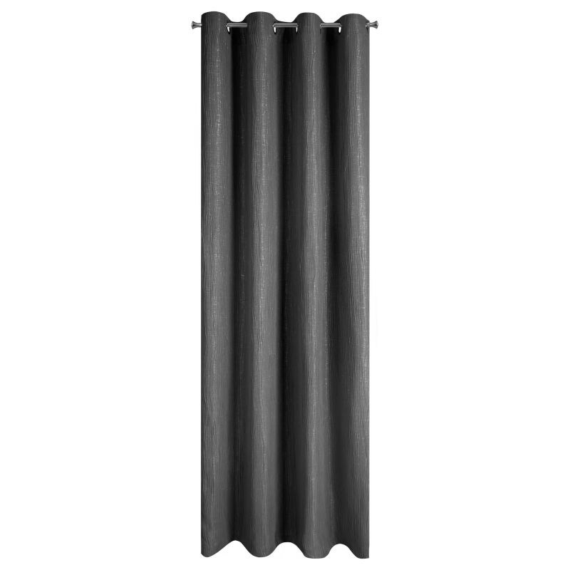 Perdea decorativa gri cu inele metalice, RENNE 140x250 cm, Eurofirany, Gri inchis