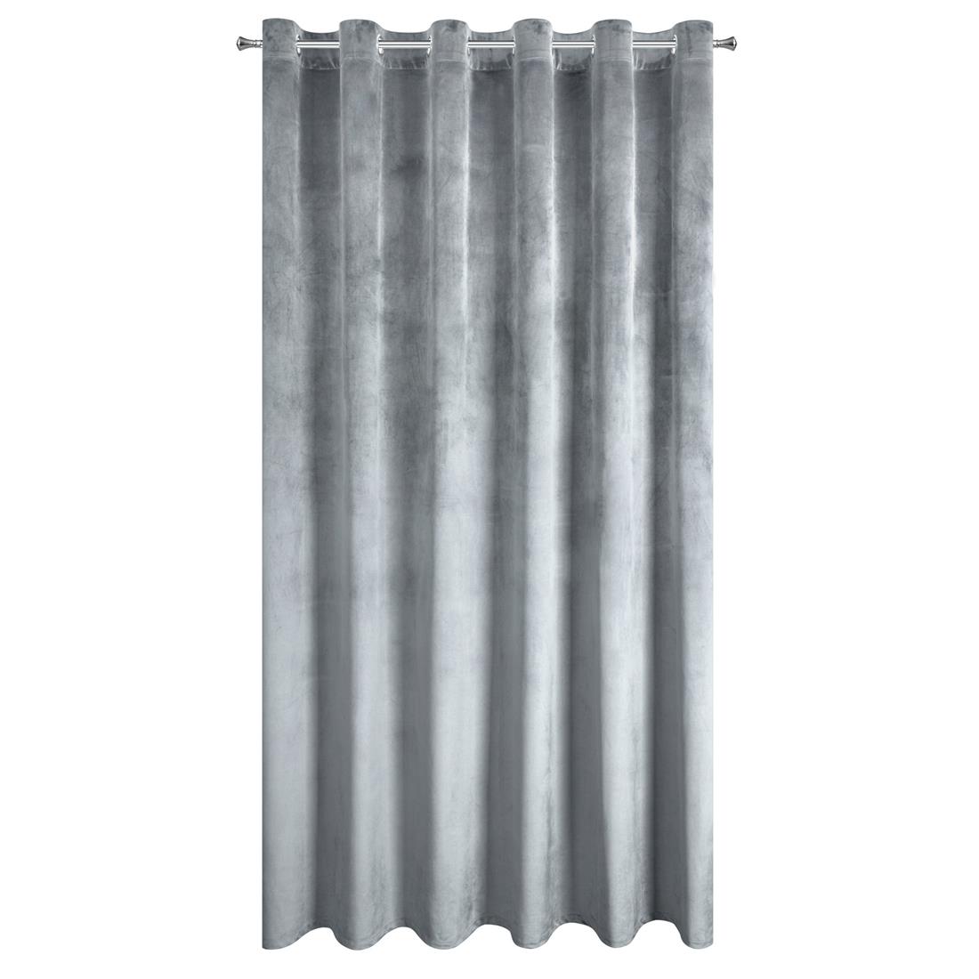 Perdea decorativa gri cu inele metalice, MELANIA 140x250 cm, Eurofirany, Argintiu