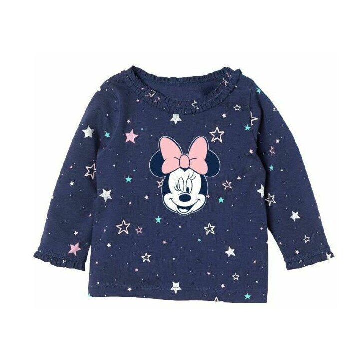 Bluza bebe, Minnie Mouse, bluemarin cu stelute colorate