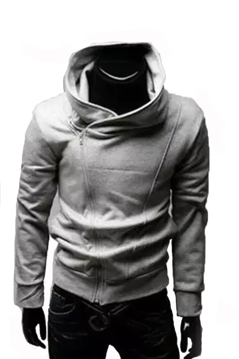 Мъжки суитшърт асиметричен цип JUP SCHR-ASY-CIP, Сив, S