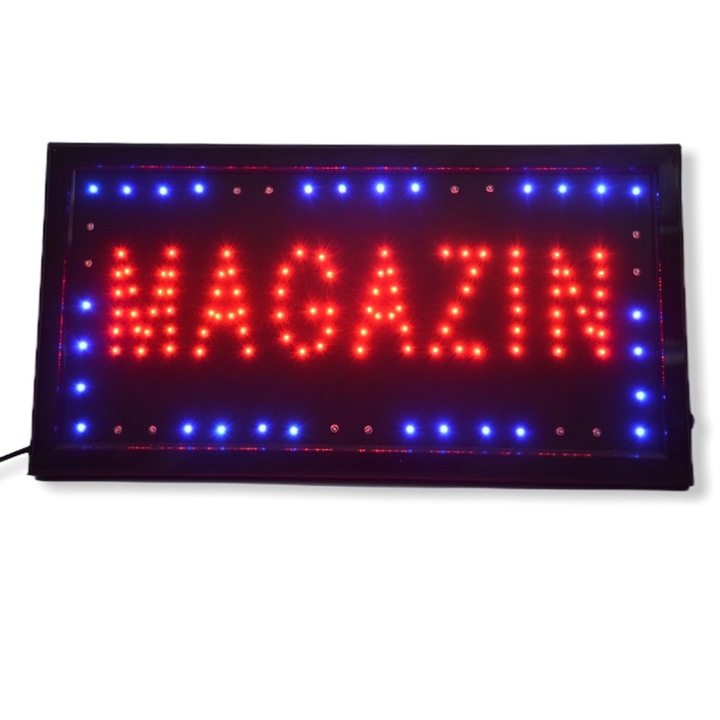 Reclama luminoasa cu LED- Magazin, 25 x 48 cm