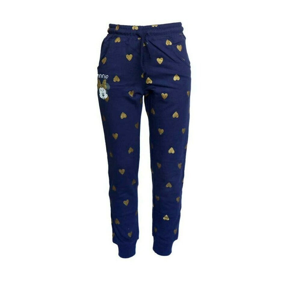 Pantaloni de trening, Minnie Mouse, bluemarin cu inimioare aurii