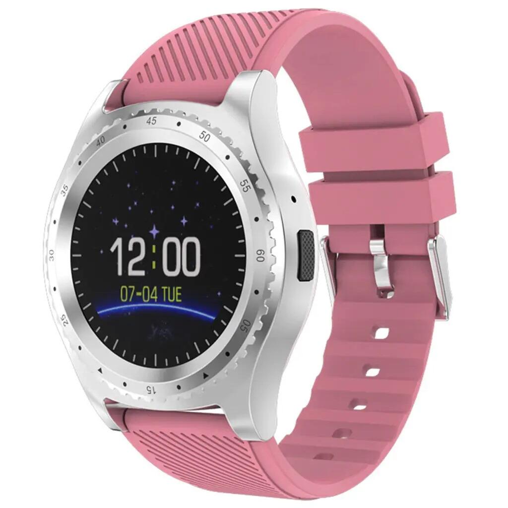 SmartWatch cu Bluetooth SMARTECH, SIM, Camera Foto, Microfon, Difuzor, notificari, alarma, functii Fitness S236, Roz