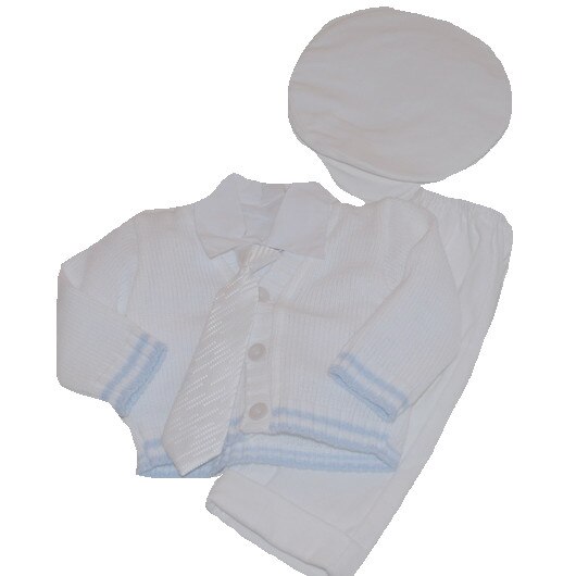 Costum de botez 5 piese pentru baieti Artex KPL1A, Albastru, 0+ luni