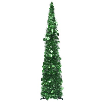 Brad artificial de Craciun tip top-up, vidaXL, PET, 25 x 120 cm, Verde Brad artificial de Craciun tip top-up, vidaXL, PET, 25 x 120 cm, Verde
