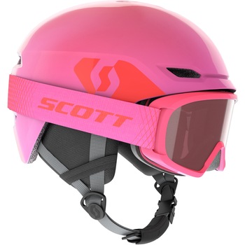 Set ski Scott casca Keeper 2+ochelari Witty, pentru copii, M(53-56cm), roz